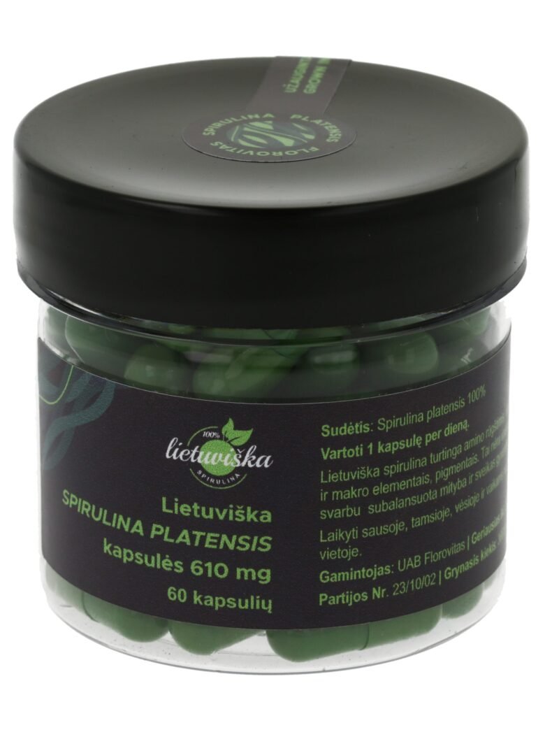 Spirulinos kapsulės 610mg N60